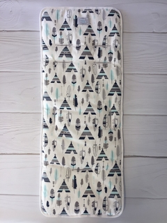 COLCHONCITO INDIO GRIS CON VERDE AGUA
