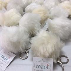 LLAVERO POMPÓN MEDIANO BLANCO - comprar online