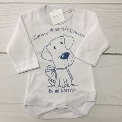 BODY BEBE PERRO BLANCO