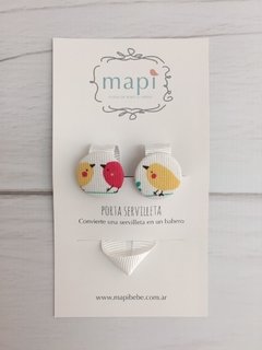 PORTA SERVILLETA PAJARITOS AMARILLOS Y ROJO