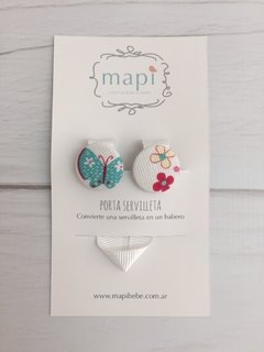 PORTA SERVILLETA MARIPOSA Y FLORES
