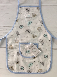 DELANTAL ANIMALITOS CELESTE CON LIBRETITA