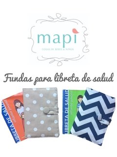 FUNDA LIBRETA SANITARIA VERDE AGUA CON LUNARES BLANCOS en internet