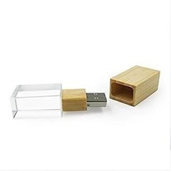 Pendrive con cristal y tapa de madera - 8GB - PEN64