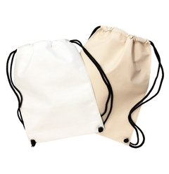 ECO MOCHILA 35X45, BLANCA, CORDON NEGRO, CON IMP