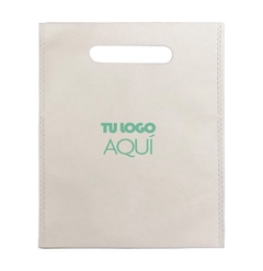ECO BOLSA 20X25 MANIJA RIÑON, BLANCA, CON IMPRESION