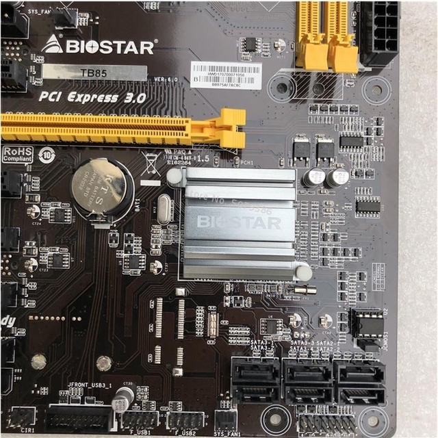 Biostar TB85 6GPU 6PCI-E Professional mineração BTC PRO placa-mãe de mesa  usada B85 LGA 1150 DDR3 16GB SATA3 USB2.0 USB3.0