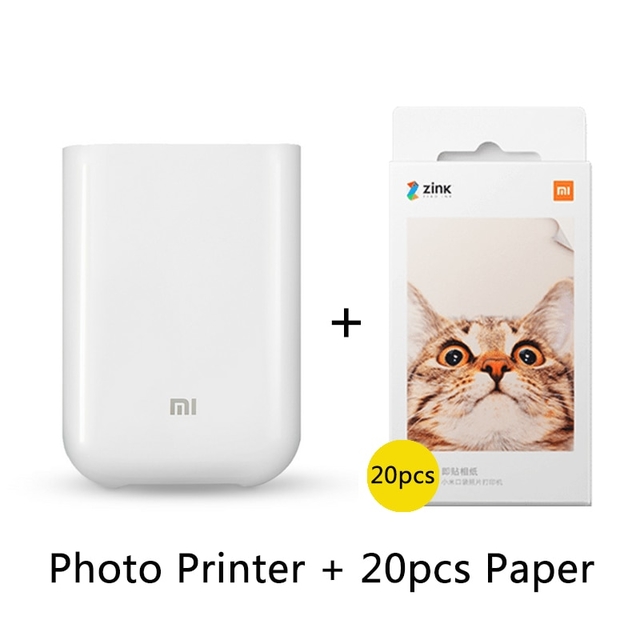 Xiaomi mi-impressora fotográfica portátil, sem fio, bluetooth, compatível  com mini máquina etiquetadora térmica de bolso, 300dpi, versão global