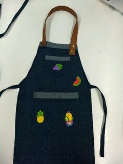 Delantal Jeans con stickers ideal Niño