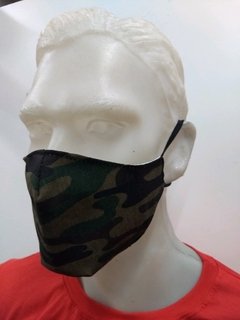 Imagen de Tapa Boca camuflado militar doble tela reversible