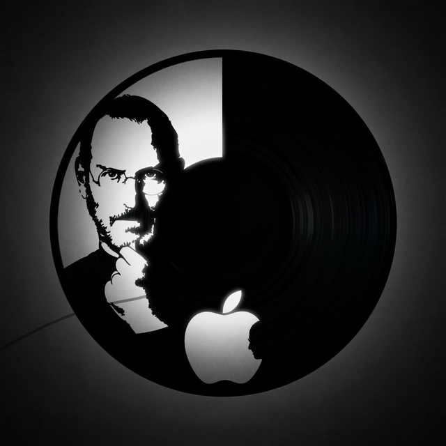 Luminária Led Arte no LP Steve Jobs