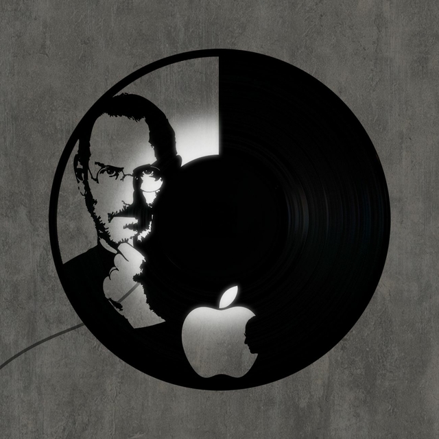 Luminária Led Arte no LP Steve Jobs