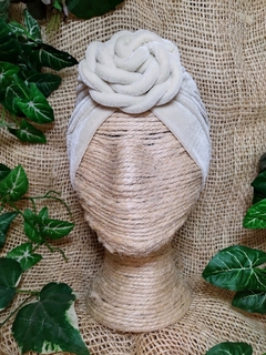 Turbante Terciopelo beige - comprar online