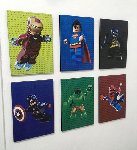 Combo 6 Cuadros Lego Marvel Super Heroes