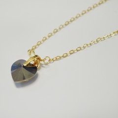 CADENA DIJE CORAZON CRISTAL HUMO