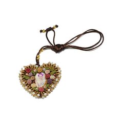 COLLAR CORAZON FRIDA KAHLO ARTESANAL