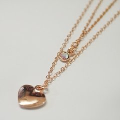 COLLAR DOBLE CRISTAL Y CORAZON - buy online