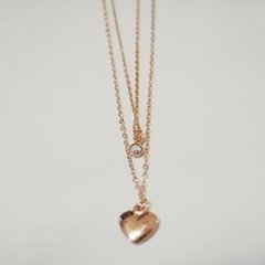 COLLAR DOBLE CRISTAL Y CORAZON on internet