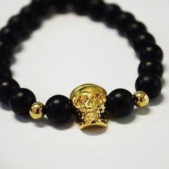 PULSERA PIEDRA NEGRA Y CALAVERA - comprar en línea