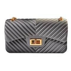 BOLSA SILICON CON CADENA GRIS