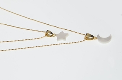 COLLAR DOBLE LUNA Y ESTRELLA CONCHA - buy online