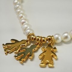 PULSERA PERLA DIJE 3 NIÑOS