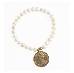 PULSERA PERLITA MEDALLA