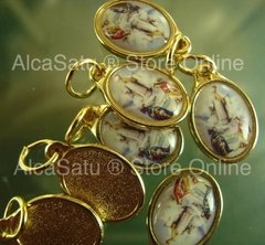 10 Medallas Dijes Virgen Fatima Aparición Esmaltadas 1,9cm Dorada - alcasatu 