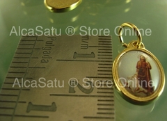 10 Medallas Dijes San Roque Esmaltada 1,9cm Doradas