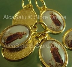 10 Medallas Dijes San Roque Esmaltada 1,9cm Doradas - comprar online