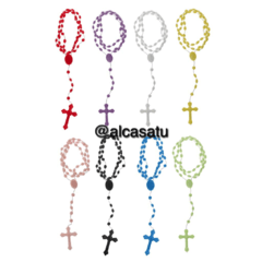 rosario de plastico para souvenir comunión regalos varios colores alcasatu