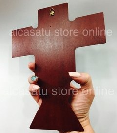 Cruz Giotto Madera y dorado grande crucifijo colgar 21 x 16 cm - comprar online