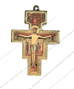 cruz san damian santo damiano crucifijo alcasatu religion resina dorada