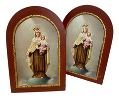 Cuadro Virgen Del Carmen 15x10cm Madera Souvenir Italy Deco - comprar online