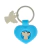 Llavero con angel angeles corazon y siliona plateado y turqueza azul celeste Alcasatu Moda Tendencia Religion Arcangeles Proteccion