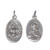 100 Medalla Espiritu Santo versus Sagrado Corazon de jesus de 22 mm Plateada y Ovalada