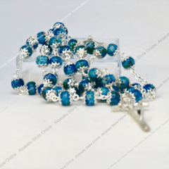 rosario calotas azul verde alcasatu rosarios cerámica religión