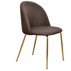 Silla Thea Lino Gris Oscuro Base Dorada