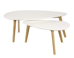Mesa Ratona Madera Blanca Meet x2
