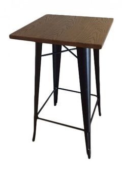 Mesa Desayunador Tolix Madera Oscura
