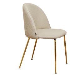 Silla Thea Lino Beige Base Dorada