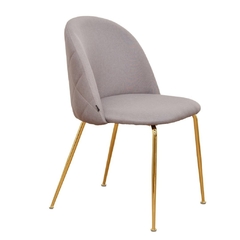 Silla Thea Lino Gris Claro Base Dorada