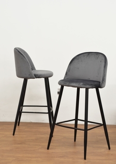 Banqueta Thea Pana Gris Oscuro pata Negra - Emuebles