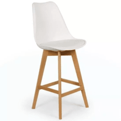 Banqueta Tulip Pata Madera de 67 cm piso al asiento - Emuebles
