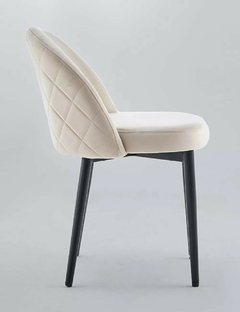 Silla Nido Tapizada Beige Pata Negra