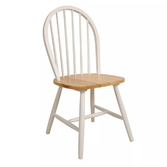 Silla Windsor Blanca con asiento Natural