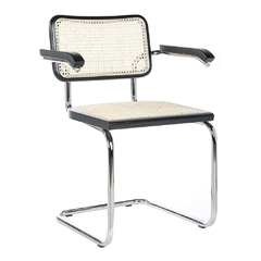 Silla Cesca Negra con Apoyabrazos