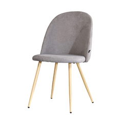 Silla Thea Alta con Costuras Chenille Gris Claro