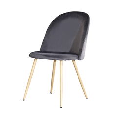 Silla Thea Alta con Costuras Pana Gris Oscuro