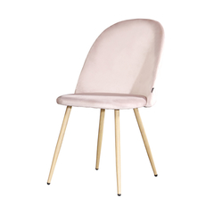 Silla Thea Alta con Costuras Pana Rosa